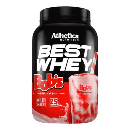 Whey Protein Best Whey Atlhetica Nutrition Milkshake de Morango Bob's 900g